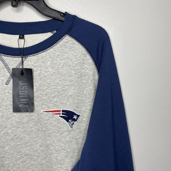 NEW ENGLAND PATRIOTS Mens NFL Pullover Crew Neck Sweatshirt NEW Cotton Large L - Picture 3 of 7